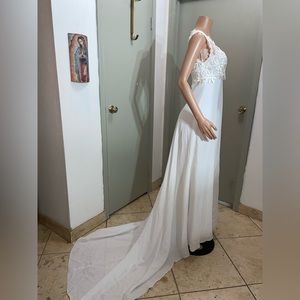 Starlight Collection with Floral Lace and Pearl beads Top and Polyester Bottom